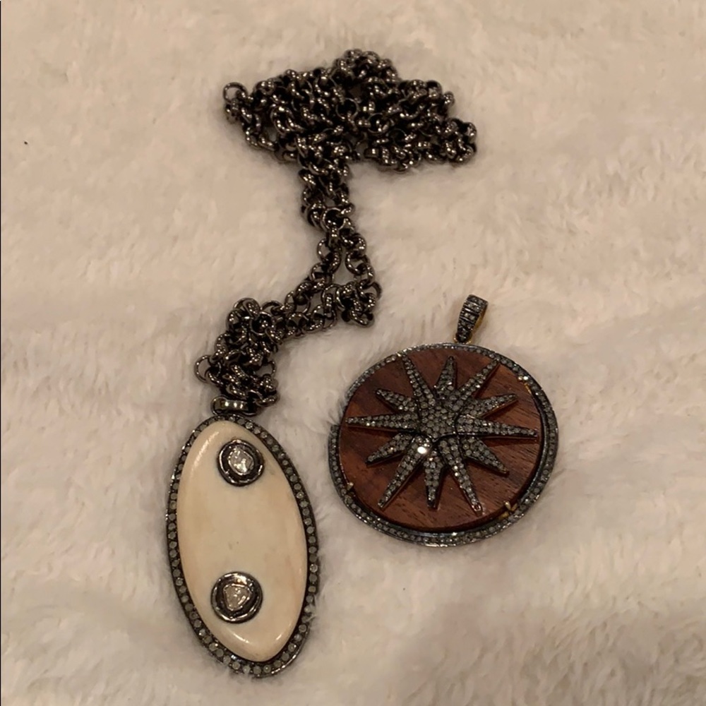 2 charms and necklace